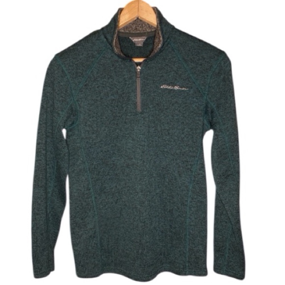 Eddie Bauer | Green Men’s 1/4 Zip Fleece Lined Top S